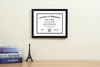 Picture of ELSKER&HOME 11x14 Diploma Frame, 8.5x11 Certificate&Document with Mat or 11x14 Inch Without Mat, Black Frames, Display Degree or Award Frames (Double Mat, White with Black Rim, 1 Pack)