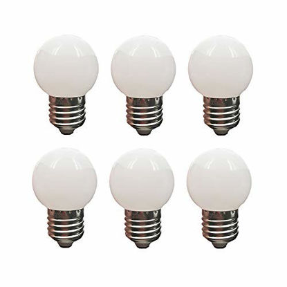 Picture of LED G14 Light Bulb 1 Watt Low Wattage Globe Small Light Bulbs 10W Equivalent Night Lightbulb E26 Medium Screw Base Bathroom Vanity Porch Outdoor String Light Bulbs 6 Pack