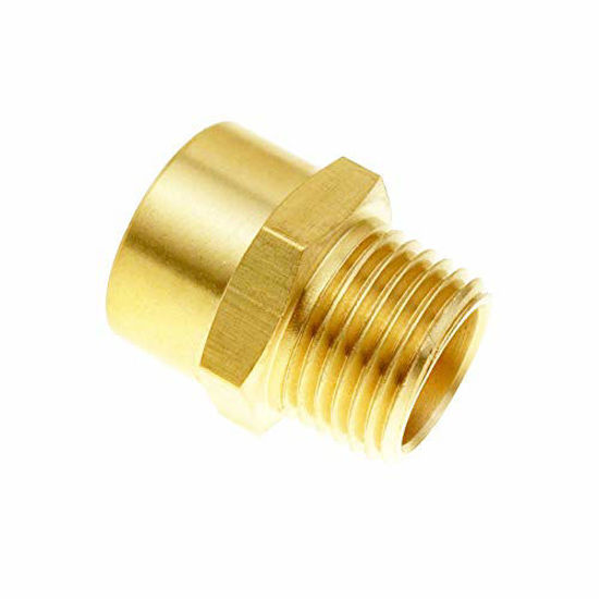 Picture of Joywayus 1/2" NPT Thread Female × 1/2" G Thread Male Brass Pipe Fitting Adapter