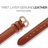 Picture of SWEES Leather Band Compatible for Apple Watch 38mm 40mm 41mm, Slim Thin Dressy Elegant Genuine Leather Strap Compatible for iWatch Series 7, 6, 5, 4, 3, 2, 1, SE, Sport & Edition Women, Cognac Brown