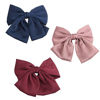 Picture of PIDOUDOU Set of 6 Big Satin Solid 8 Inch Bow Hair Clips Women Barrettes