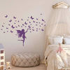 Picture of Home Decor Girl Room Fairy Butterflies Stickers for Wall Elves Butterfly Decals for Kids Bedroom DIY Wall Sticker AM164 (Violet)