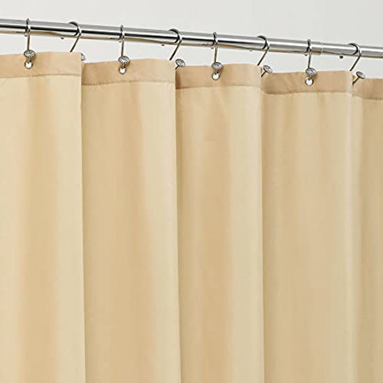 Picture of Waterproof Fabric Shower Curtain Liner - Soft & Light-Weight Cloth Shower Liner with Magnets, Hotel Quality & Machine Washable - Standard Size 72x72, Khaki