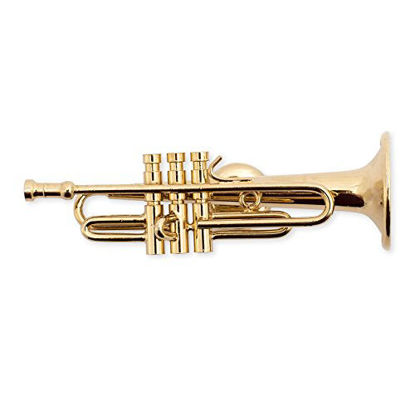 Picture of Gold Trumpet Miniature Replica Magnet, Size 2.5 inch