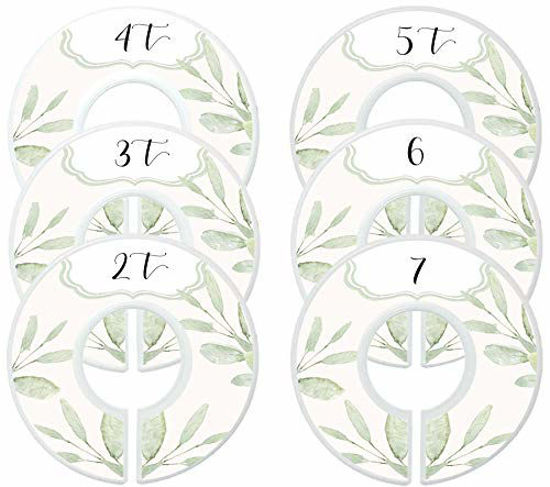 Picture of Mumsy Goose Baby Girl Clothes Dividers Nursery Closet Dividers Closet Organizers Botanical (Sizes 2t - 7 (6 rings), Black)