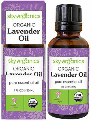 Picture of Lavender Essential Oil by Sky Organics (1 oz.) 100% Pure Steam-Distilled Lavender Essential Oil Natural Lavender Oil for Aromatherapy Diffuser Massage Candles and DIY