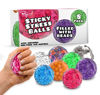 Picture of Stress Balls Pack - Sticky Balls - Fidget Pack of 8 - Squishy Sensory Ball Stress Toys with Colorful Water Beads - Ceiling Balls - Stress Relief Items for Kids & Adults