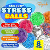 Picture of Stress Balls Pack - Sticky Balls - Fidget Pack of 8 - Squishy Sensory Ball Stress Toys with Colorful Water Beads - Ceiling Balls - Stress Relief Items for Kids & Adults