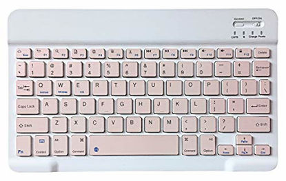 Picture of Ultra-Slim Bluetooth Keyboard Portable Rechargeable Wireless Keyboard Compact for Android Windows Tablet Cell Phone iOS iPhone iPad Pro, iPad Air, iPad Mini, MacBook Pro Air Acolarid (Big Size Pink)