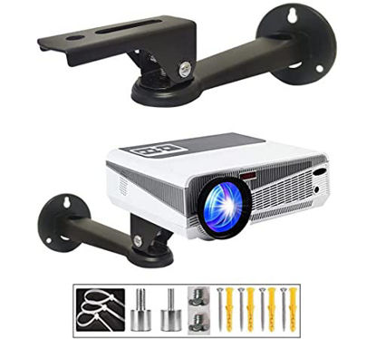 Picture of Mini Projector Wall Mount, Angle Adjustable Projector Mount Length 7.87" Thread 1/4" M4 M6 Rotation 360° as Projectors CCTV DVR Cameras Camcorder Mount Black