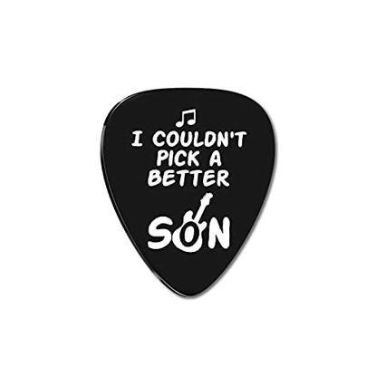 Picture of Son Gift from Mom Dad Musician Guitar Player Son Gifts Best Son Guitar Pick Gift Musician Son Guitar Lovers Gifts Christmas Jewelry Graduation Birthday Gift for Son in Law Step Son Bonus Son