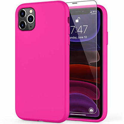 Picture of DEENAKIN iPhone 11 Pro Case with Screen Protector,Soft Liquid Silicone Gel Rubber Bumper Cover,Slim Fit Shockproof Protective Phone Case for iPhone 11 Pro 5.8" Hot Pink