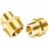 Picture of Joywayus 1/2" G Thread Male × 3/4" NPT Thread Male Brass Pipe Fitting Adapter (Pack of 2)