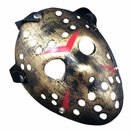 Picture of IMIKE Halloween Cosplay Masks Jason Face Masks Retro Thicken Horro Masquerade Paty Masks Great Decorations Golden