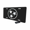 Picture of WONDERTIFY License Plate Tennessee Flag Isolated Volunteers Black Tri-Star Decorative Car Front License Plate,Vanity Tag,Metal Car Plate,Aluminum Novelty License Plate,6 X 12 Inch (4 Holes)