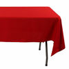 Picture of Waysle Rectangle Tablecloth - 60 x 84 Inch - Red Rectangular Table Cloth for 5 Foot Table in Washable Polyester - Great for Wedding, Restaurant, Party, Banquet Decoration