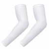 Picture of HDE White Arm Sleeve Women Compression Sleeves for Softball Running Basketball