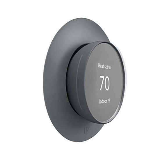 Picture of Wasserstein 5.25 Wall Plate Cover Compatible with Google Nest Thermostat 2020 - Elegant Mounting Solution for your Google Nest Thermostat (Black)