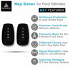 Picture of Autobase Silicone Key Fob Cover Compatible with Ford Fusion F250 F350 F450 F550 Edge Explorer Mustang Expedition Bronco F-150 Raptor | Car Accessory | Key Protection Case 2 Pcs (Black)