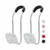 Picture of SAVORI Car Headrest Hooks Bling Car Accessories Rhinestones Universal Auto Back Seat Headrest Metal Hanger Organizer Vehicle Holder for Bag Purse Clothes Grocery 2PCS (White)