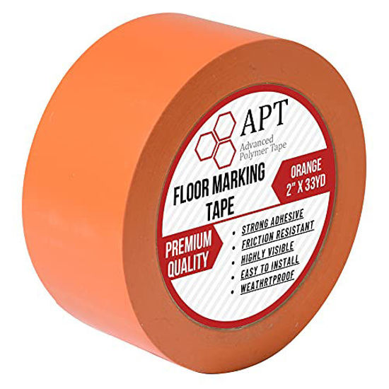 Picture of APT, Multi Color Marking Tape, Premium Safety Marking and Dance Floor Splicing Tape, 6 mil Thick (2"x 33Yds, 1 Roll, Orange)