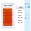 Picture of Eyelash Extensions Premade Fans Orange Lashes 0.07mm C Curl 15-20mm Color Lash Extensions Easy Fan Self Fanning 2D-10D Self Fanning Volume Lashes Use by GEMERRY (Orange-C, 15-20mm)