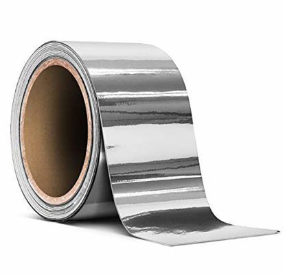 Picture of VViViD Gloss Silver Chrome Air-Release Vinyl Adhesive Tape Roll (2 Inch x 30ft)