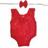 Picture of Baby Photography Props Girl Newborn Photo Shoot Romper Outfits Cute Infant Lace Vest Bodysuit Pictures Clothing Monthly (Red)