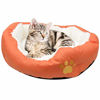 Picture of Resulzon Round Puppy Dog Cat Bed Cotton Washable Mattress Removable Cover with Paw Printing