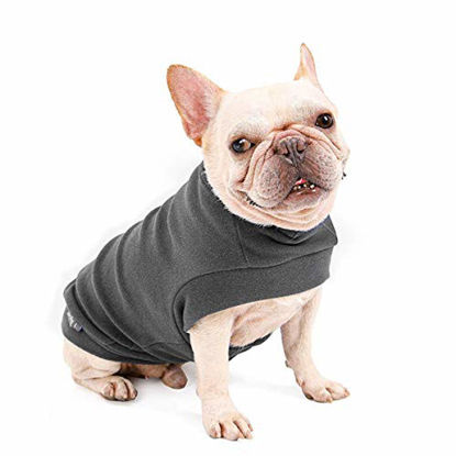 Picture of Small Dogs Fleece Dog Sweatshirt - Cold Weather Hoodies Spring Soft Vest Thickening Warm Cat Sweater Puppy Clothes Sweater Winter Sweatshirt Pet Pajamas for Small Dog Cat Puppy (Small, Dark Grey)