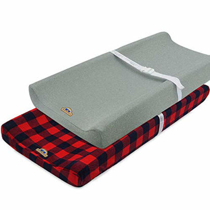 Picture of Super Soft and Stretchy Changing Pad Cover 2pk by BlueSnail (red buffola Plaid)