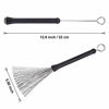 Picture of Pangda 1 Pair Drum Brushes Retractable Wire Brushes Drums Drum Sticks Brush with Comfortable Rubber Handles