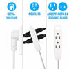 Picture of Extension Cord 3 Feet (2 Pack) White Power Cords 4 Outlet Indoor / Outdoor 16 Gauge Wire Heavy Duty (3Ft 2 Pack)