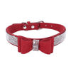 Picture of BONAWEN Crystal Dog Collar with Bow Tie Rhinestone Puppy Collars Bling for Small Dogs Boy Girl(Red,XS)