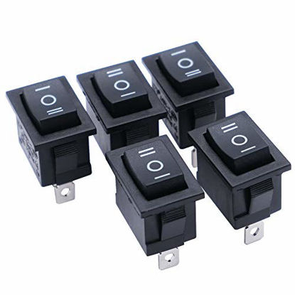 Picture of mxuteuk 5pcs Momentary Boat Rocker Switch Toggle Power Snap-in SPDT (ON)-Off-(ON) 3 Pin AC 250V 6A 125V 10A, Use for Car Auto Boat Household Appliances 1 Years Warranty MXU1-2-123