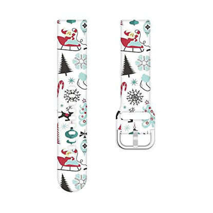 Picture of Abanen Christmas Decorate Watch Bands for Samsung Galaxy Watch4 40mm/44mm, Santa Xmas Gift Printed Soft Silicone Wristbands Wristband Strap for Galaxy Watch 4 Classic 42mm/46mm (Sled)