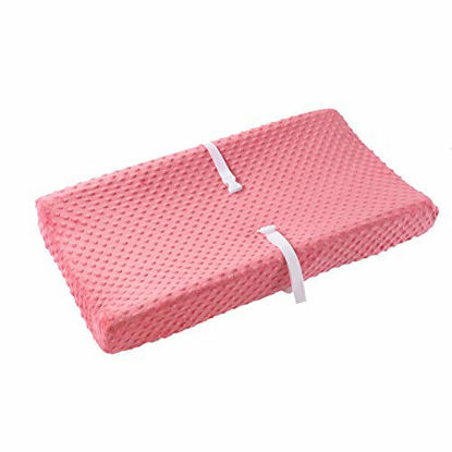 Picture of Baby Changing Pad Cover, Super Soft Minky Dot Diaper Changing Table Covers for Baby Girls and Boys, Ultra Comfortable, Safe for Babies, Fit 32"/34'' x 16" Pad (Strawberry Red)