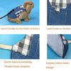 Picture of Vehomy Rabbit Harness and Leash Small Animal Clothes for Rabbit Guinea Pig, Bunny Plaid Harness Leash Guinea Pig Blue Denim Black and White Plaid Dress for Kitten Chihuahua and Other Small Animals M