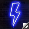 Picture of Lumoonosity Lightning Bolt Neon Signs, USB Powered Led Lightning Bolt Light with On/Off Switch, Blue Lightning Neon Sign for Wall Decor, Hanging Led Signs, Neon Lights for Bedroom, Gaming Room Setup