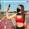 Picture of Black with Red Heart Fashion Face Mask, Moisture Wicking , Breathable, Washable, Lightweight, Reusable Comfort Fashion Sport for Women Men Teens 3 Pack