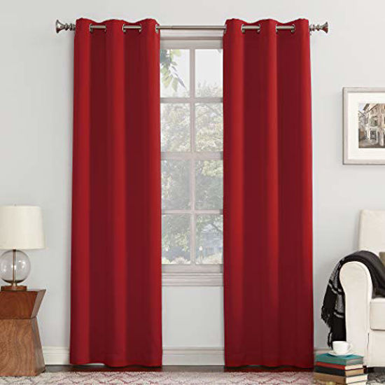 Picture of Sun Zero Easton Blackout Energy Efficient Grommet Curtain Panel, 40x84, Red