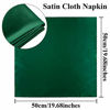 Picture of Aneco 12 Pieces Satin Napkin Square 20 x 20 Inches Dinner Napkins Weddings Party Napkin Soft Table Napkins for Romantic Weddings Party Dinner Decoration (Forest Green)