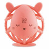 Picture of Tiny Twinkle Silicone Teether Toy - Coral Bunny - BPA Free Multi Textured, Suction Base teether Ball for Baby, Infants, Toddlers - Soothes Gums, Easy to Grasp, Safe to chew for Newborn +