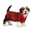 Picture of Kuoser Dog Sweater, Dog Classic Plaid Knitwear Sweater for Cold Weather Small Medium Sized Dog Turtleneck Christmas Holiday Pet Clothes Cozy Doggie Vest Dog Winter Coat Costume with Leash Hole S