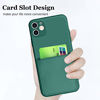 Picture of MZELQ iPhone 11 Case 2019 (6.1 Inch) Liquid Silicone Card Slot Soft Thin Ultra Slim Fit Cover Shockproof Anti Scratch Microfiber Lining Full Body Protection Shell for iPhone 11-Blackish Green