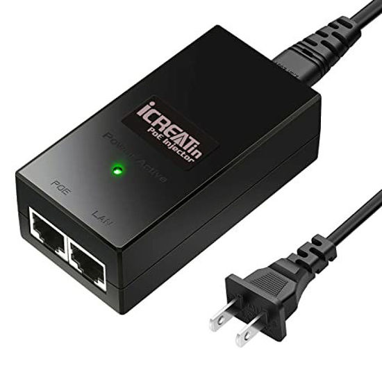 Picture of Gigabit POE Injector Adapter, IEEE 802.3af Compliant, 10/100/1000Mbps RJ45, up to 328 ft, Compatible for TP-Link TL-POE150S, TRENnet TPE-113GI