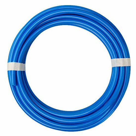 Picture of Quickun Pneumatic Tubing 1/4" Tube OD PU Polyurethane Tube Air Hose Line for Air Compressor Fitting or Fluid Transfer (Blue 32.8ft)