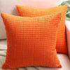 Picture of BEBEN Throw Pillow Covers, Decorative Pillow Covers 16X16, Set of 2 Soft Corduroy Cushion Case Home Decor for Couch, Bed, Sofa, Bedroom, Car Bright Orange, 16X16