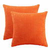 Picture of BEBEN Throw Pillow Covers, Decorative Pillow Covers 16X16, Set of 2 Soft Corduroy Cushion Case Home Decor for Couch, Bed, Sofa, Bedroom, Car Bright Orange, 16X16