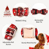 Picture of Thankspaw Christmas Dog Collar with Bow Adjustable Comfortable Dog Bow Tie Pet Collars Red Grid Bow Ties for Girl Boy Small Medium Large Dogs (Medium, Christmas Snow)